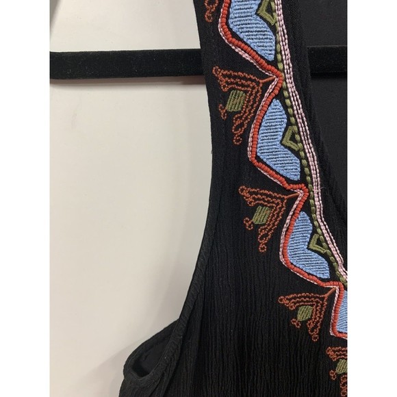 Honey belle Embroidered Black Mini‎ Dress Boho Style Size Small - Picture 6 of 11